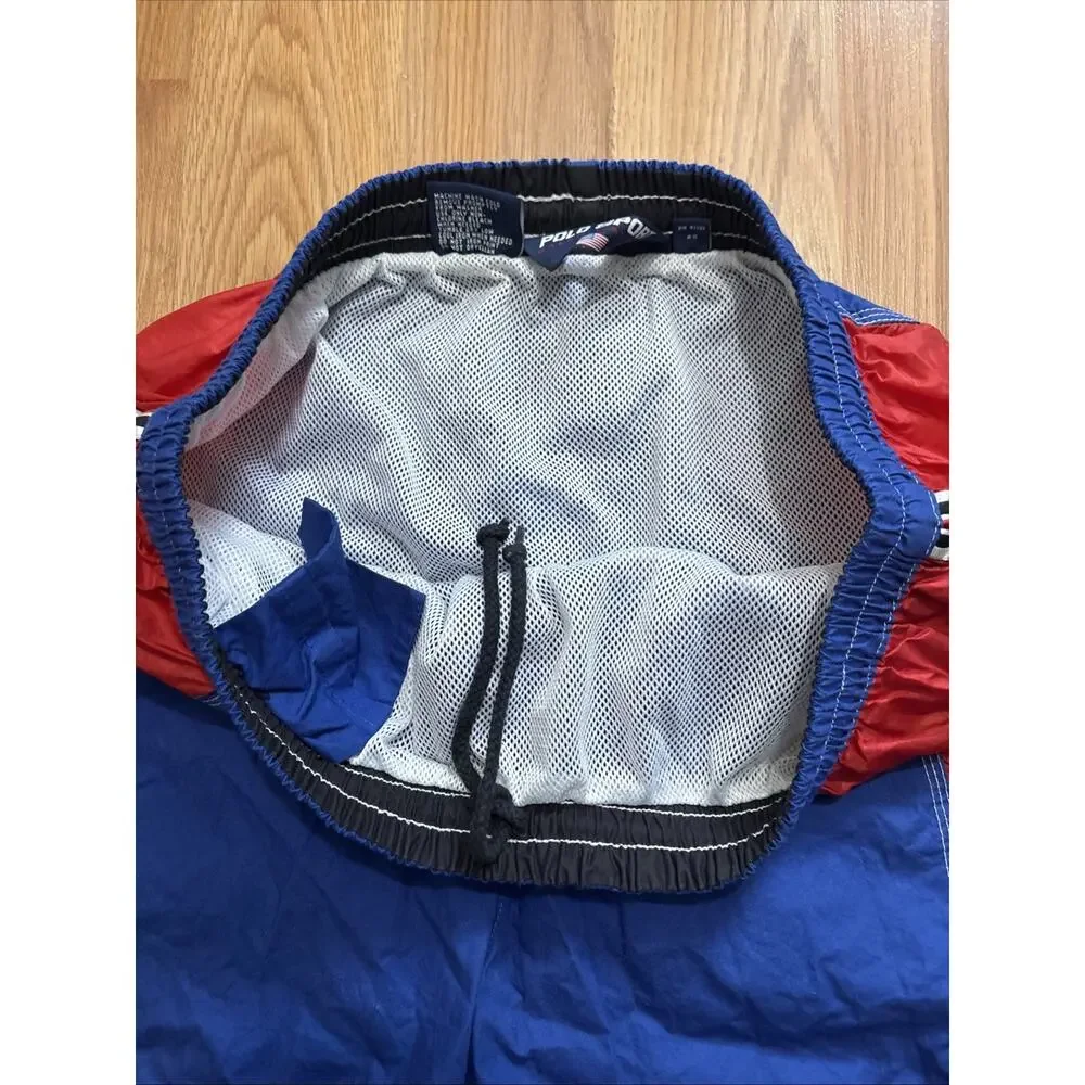 Vtg 90’s Polo Sport Ralph Lauren Lined Swim Trunks Men’s Size 2XL Blue Red